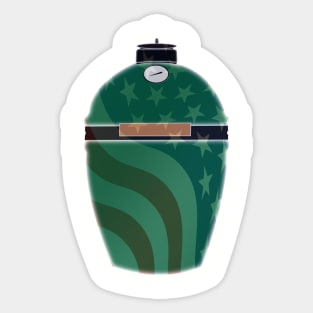 Big Green Egg - Green American Flag Overlay Sticker